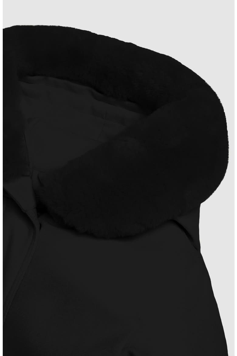 Carnation Genuine Fox Fur Trim Down Wool Parka, Alternate, color, BLACK