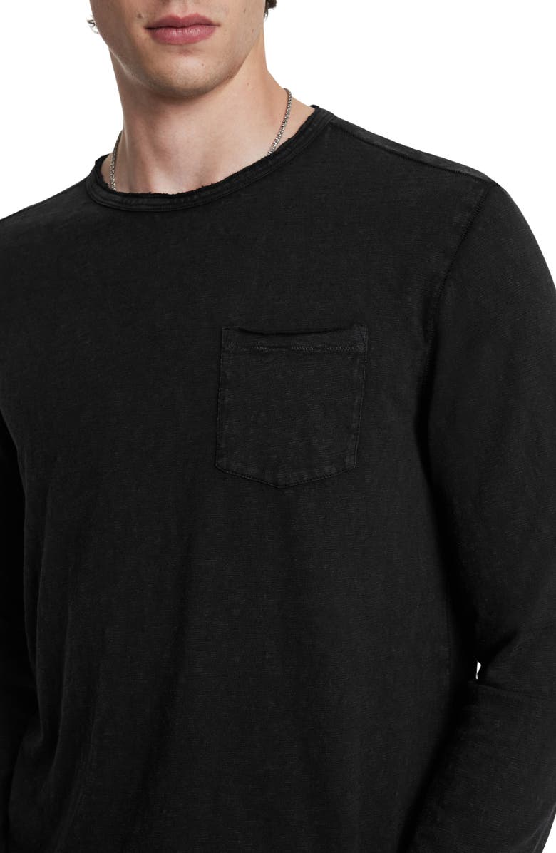 John Varvatos Sid Raw Edge Organic Cotton Long Sleeve T-Shirt, Alternate, color, 