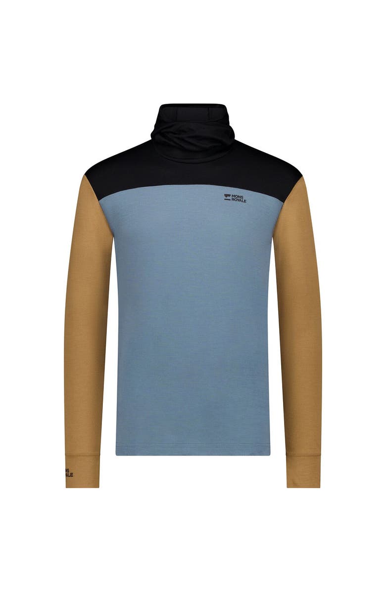 Mons Royale Yotei Powder Hoodie - Men's, Alternate, color, Goblin Blue/Toffee/Black