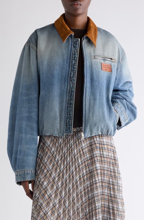 Padded Denim Bomber Jacket