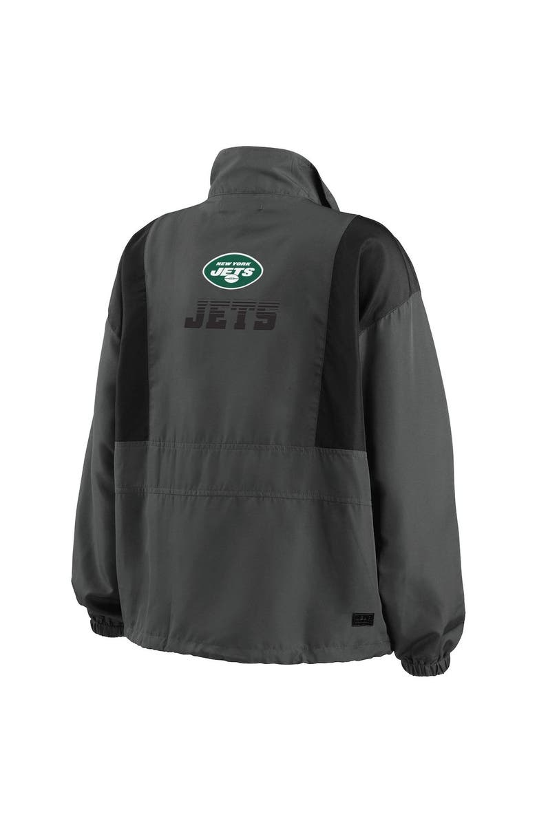 WEAR by Erin Andrews Women's WEAR by Erin Andrews Charcoal New York Jets Popover Packable Half-Zip Jacket, Alternate, color, 