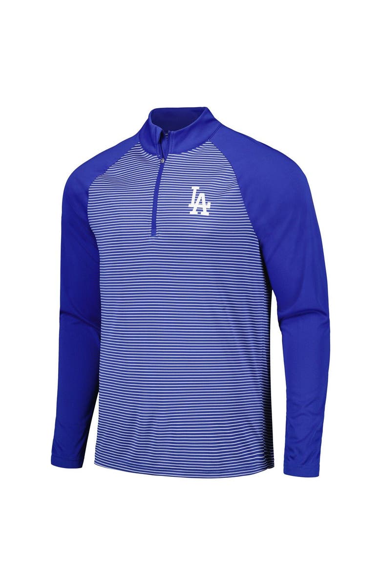 LEVELWEAR Men's Levelwear Royal Los Angeles Dodgers Charter Striped Raglan Quarter-Zip Top, Alternate, color, Royal