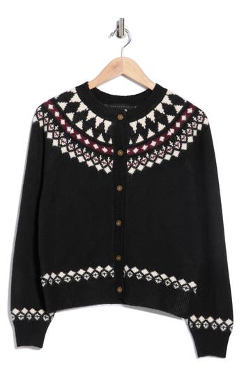 Sanctuary Fair Isle Cardigan In Black