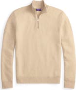 Ralph Lauren Purple Label Bird's Eye Cashmere Half Zip Sweater