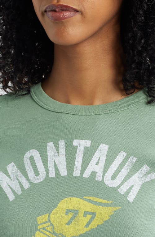 Junk Food Montauk Cross Country Cotton Graphic Baby Tee In Green