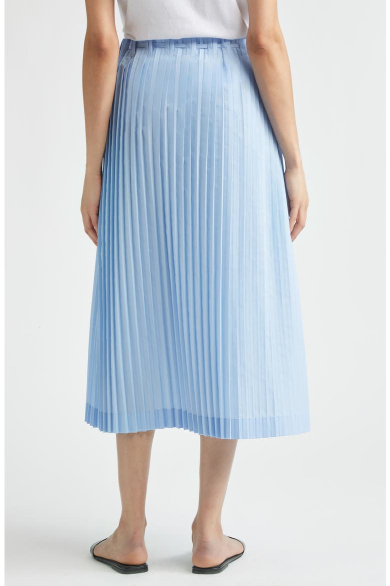 Drawstring Waist Pleated Midi Skirt, Alternate, color, LIGHT BLUE