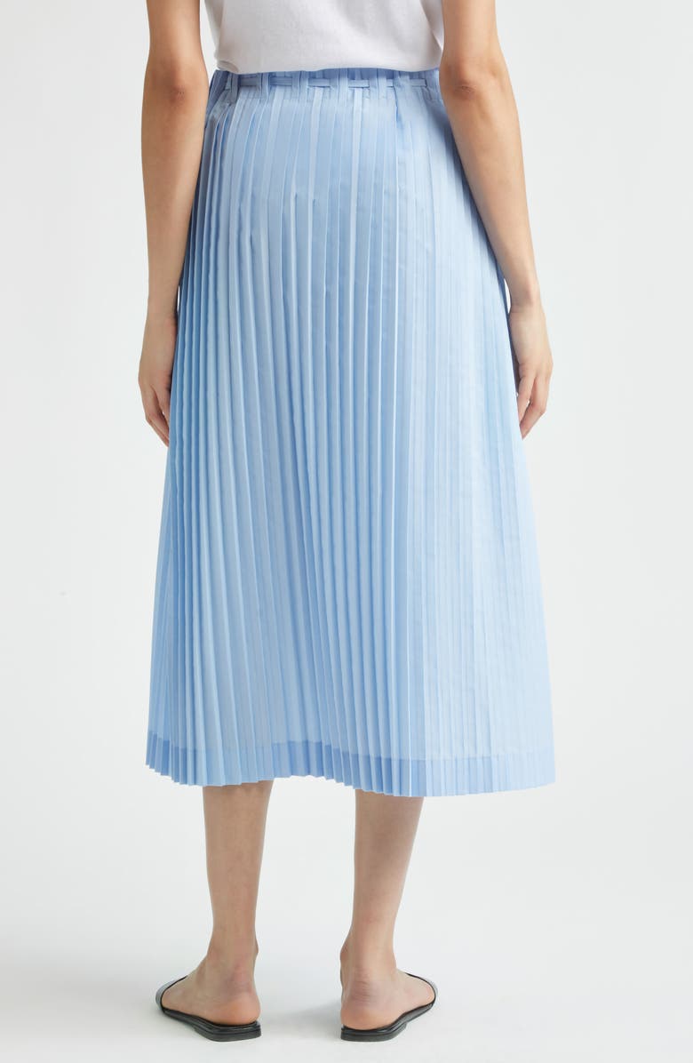 TOTEME Drawstring Waist Pleated Midi Skirt, Alternate, color, Light Blue