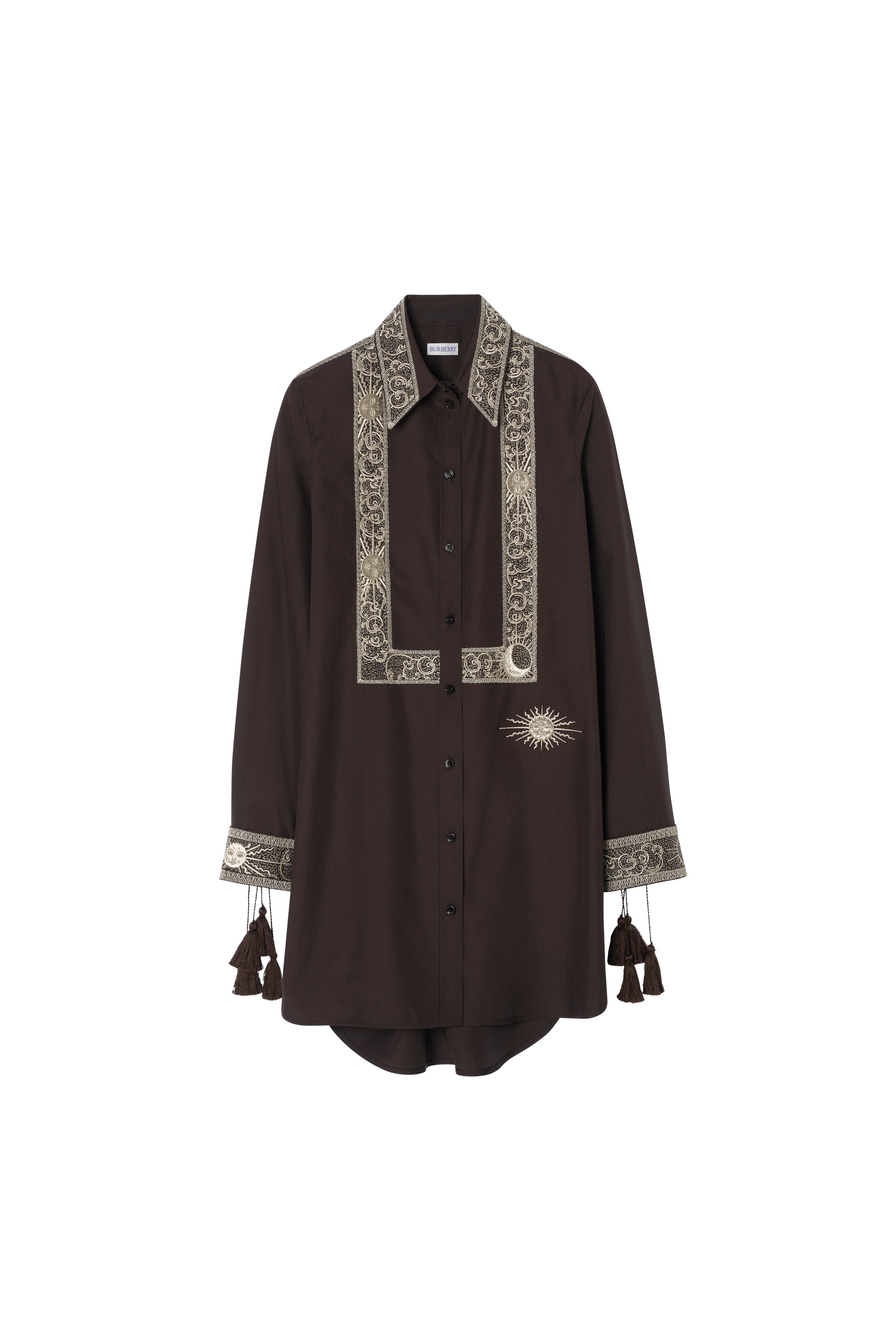 Embroidered Silk Shirt Dress - image 2