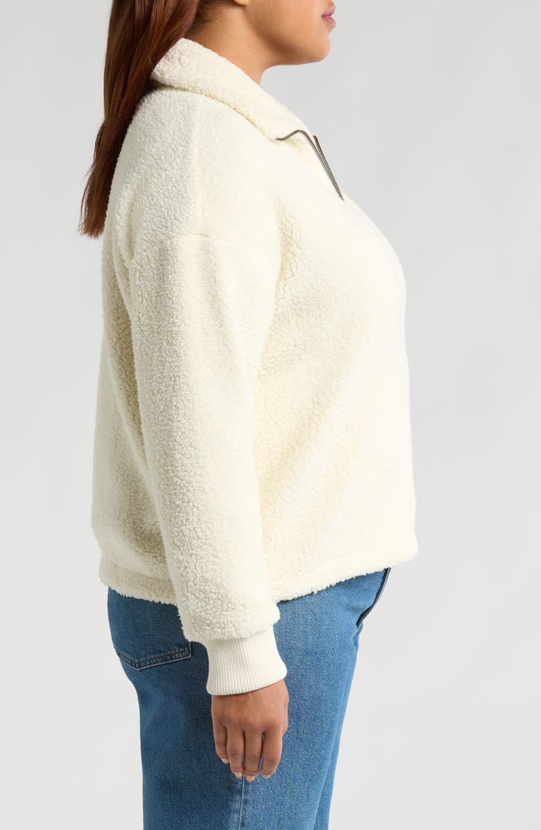 Caslon<sup>®</sup> Brushed Fleece Jacket, Alternate, color, Ivory Pristine