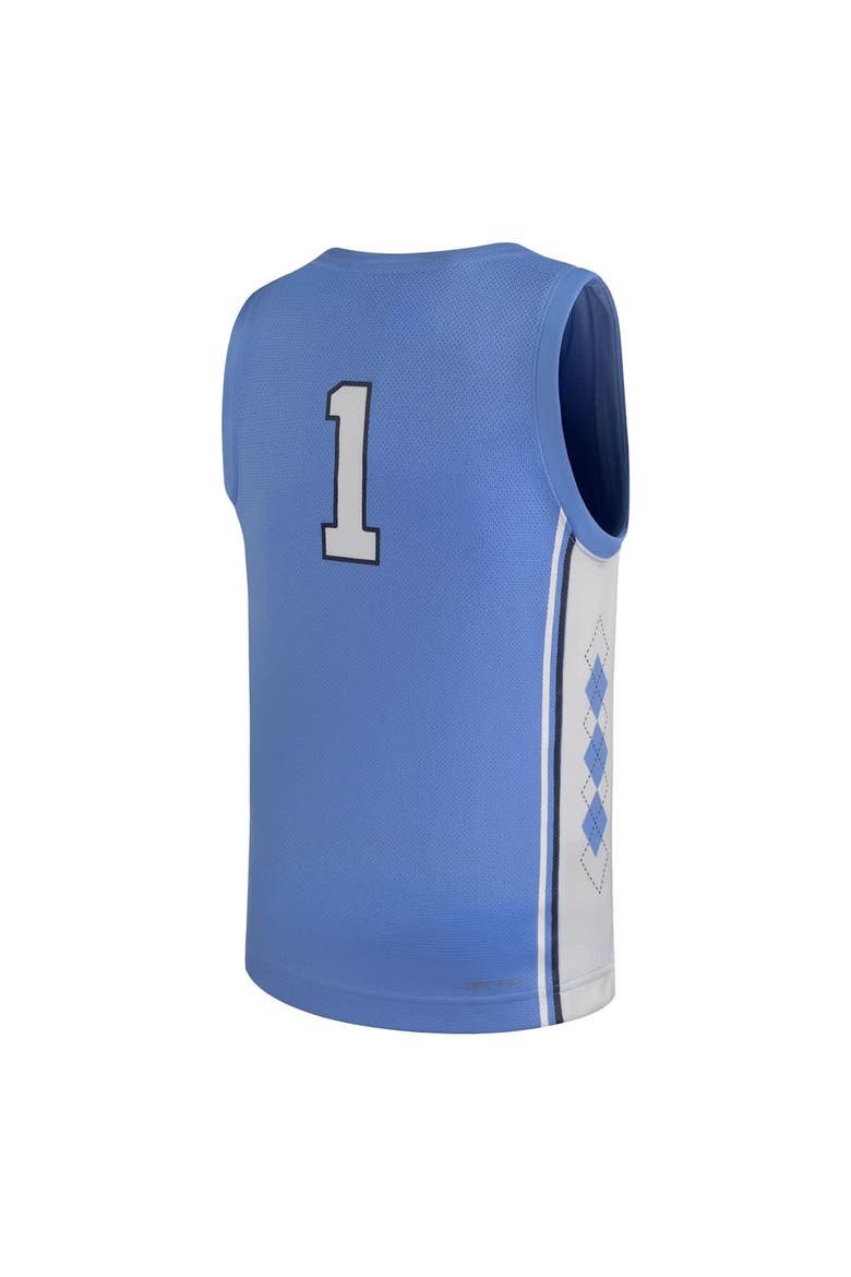 Youth Jordan Brand Carolina Blue North Carolina Tar Heels Replica Basketball Jersey, Alternate, color, Light Blue