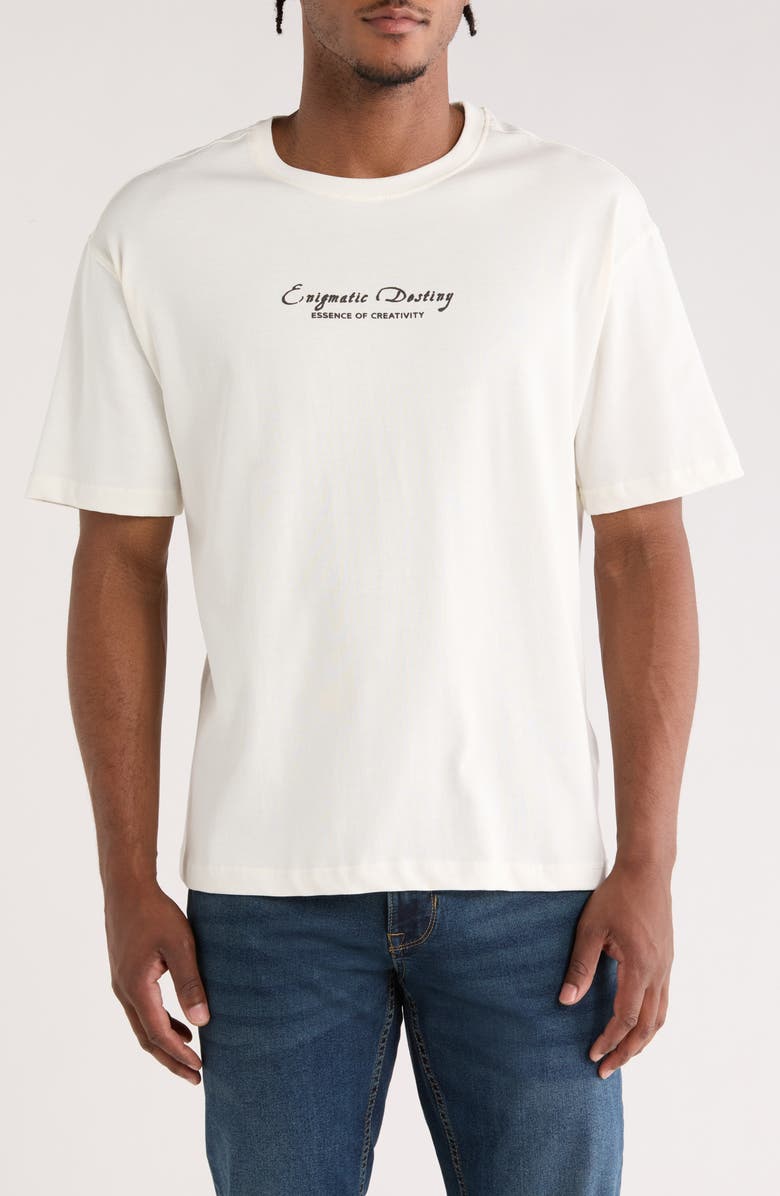 Cactus Man Enigmatic Destiny Graphic T-Shirt, Main, color, Off White