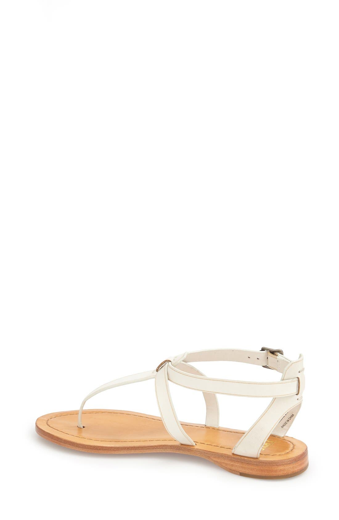 'Rachel' T-Strap Sandal, Alternate, color, WHITE LEATHER