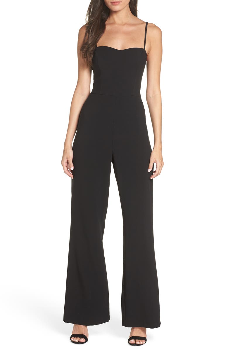 French Connection Sweetheart Whisper Flared Leg Jumpsuit, Main, color, 
