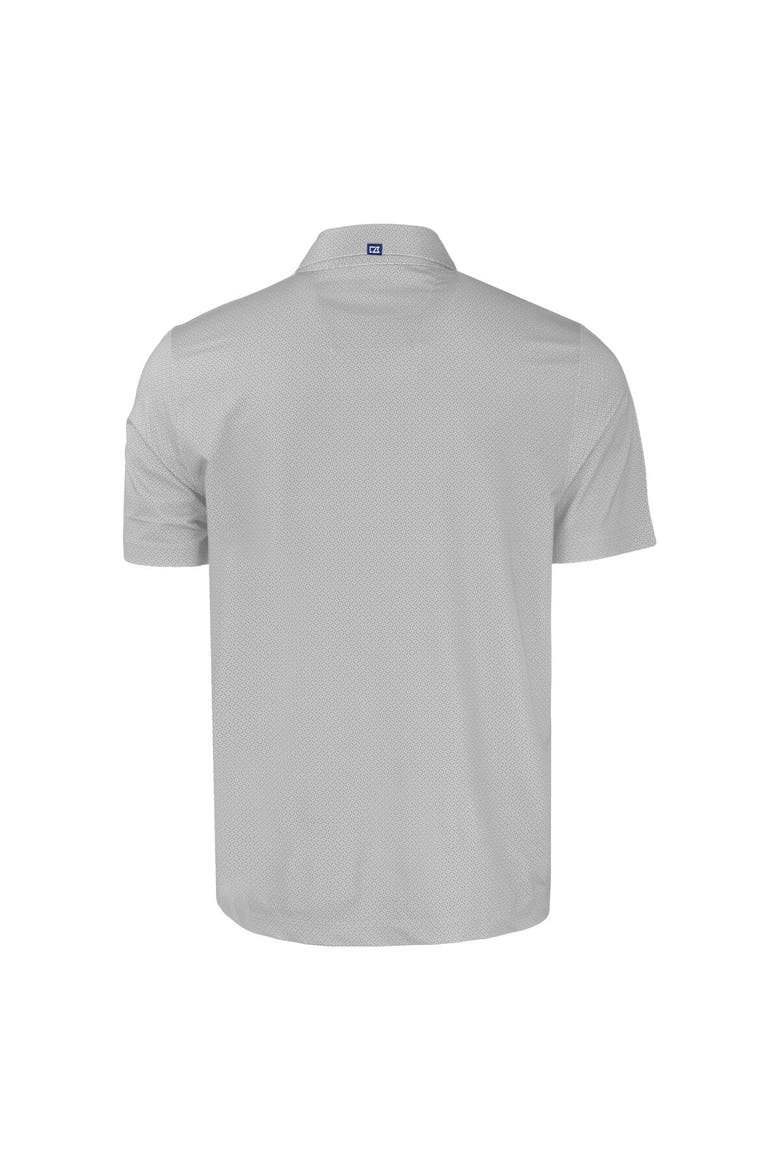 Men's Cutter & Buck Gray Wichita State Shockers Pike Eco Tonal Geo Print Stretch Recycled Polo, Alternate, color, Gray