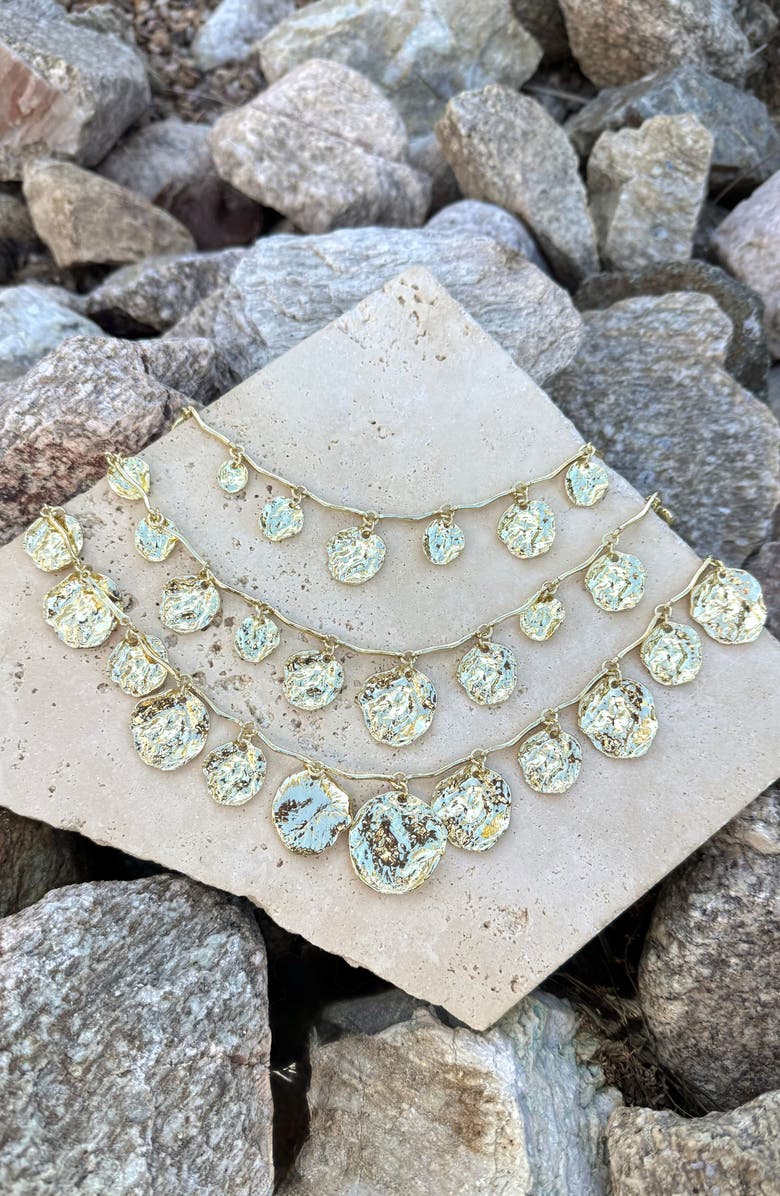 Adornia Bohemian Disc Layered Necklace, Alternate, color, Gold