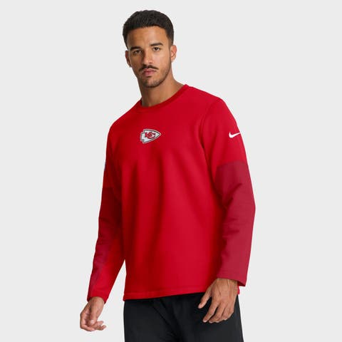 Men's Nike Red Kansas City Chiefs Sideline Coach Therma-FIT Long Sleeve T-Shirt