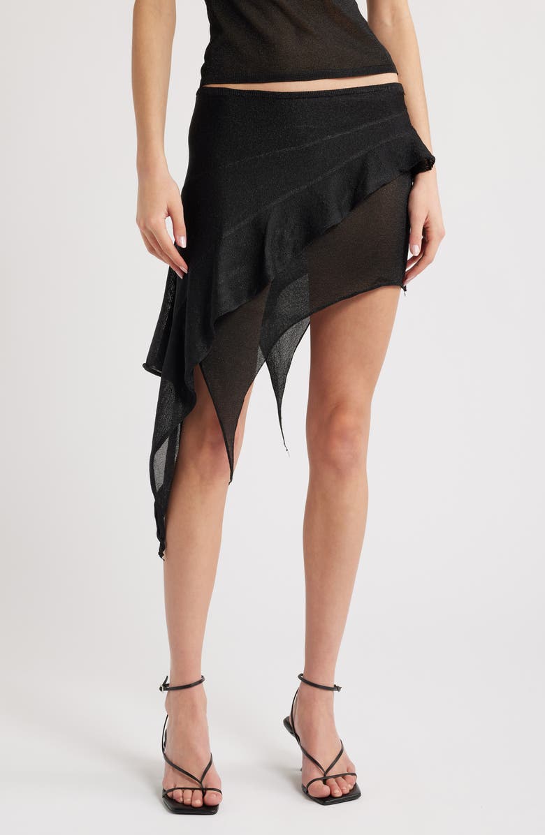 LIONESS Palisade Layered Asymmetric Miniskirt, Main, color, 
