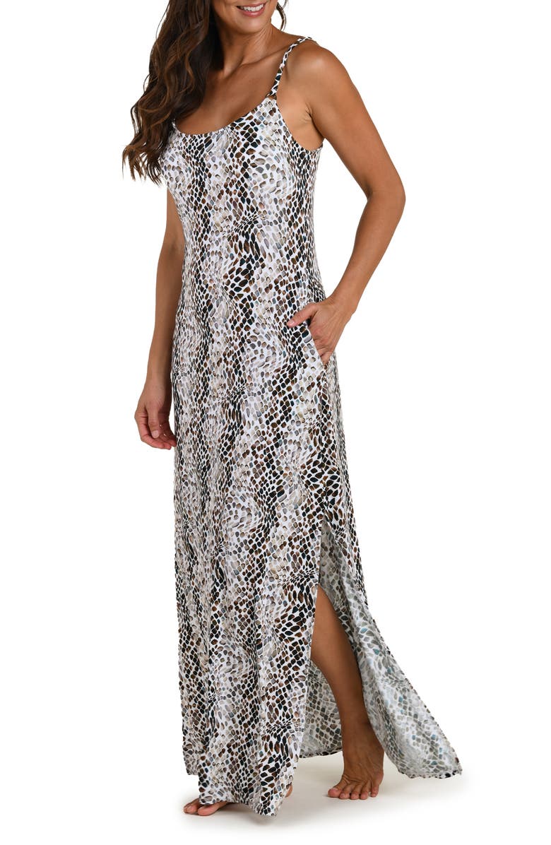 La Blanca Wild Whispers Print Maxi Dress, Alternate, color, Taupe