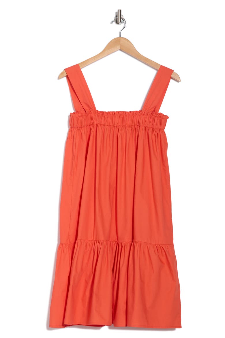 Square Neck Cotton Tunic Top, Alternate, color, ORANGE