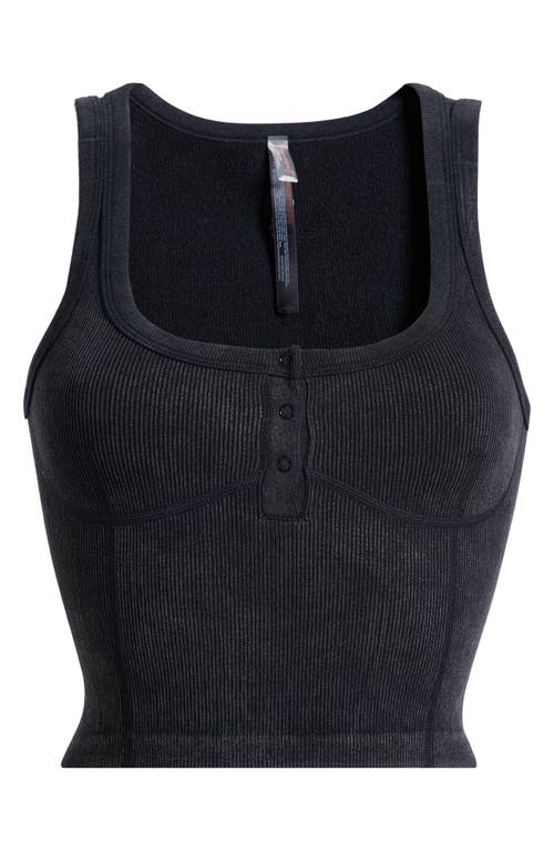 Free People Go To Henley Camisole In Washed Black