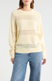 SUGARLIPS Tova Pointelle Stripe Sweater