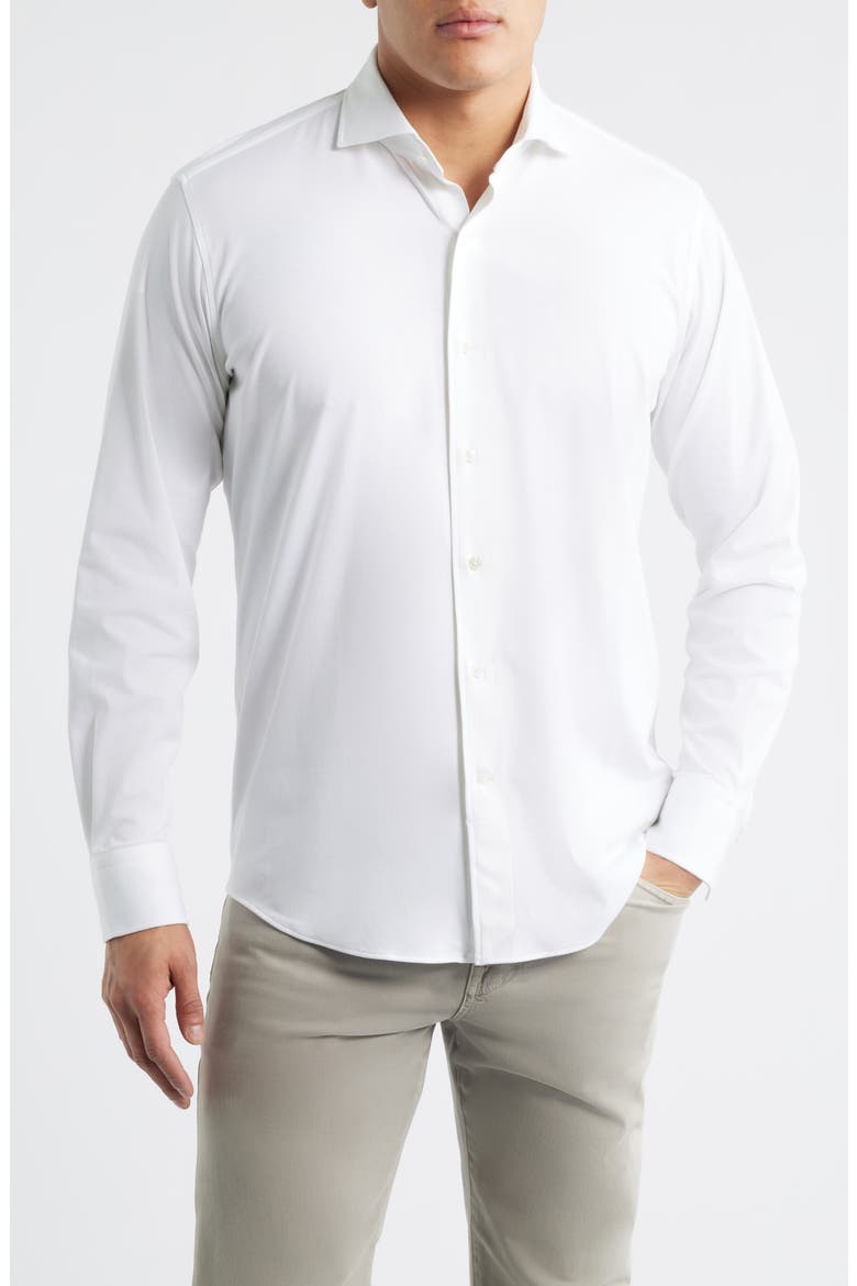 Excursionist Flex Tailored Fit Wrinkle Resistant Button-Up Shirt, Main, color, WHITE