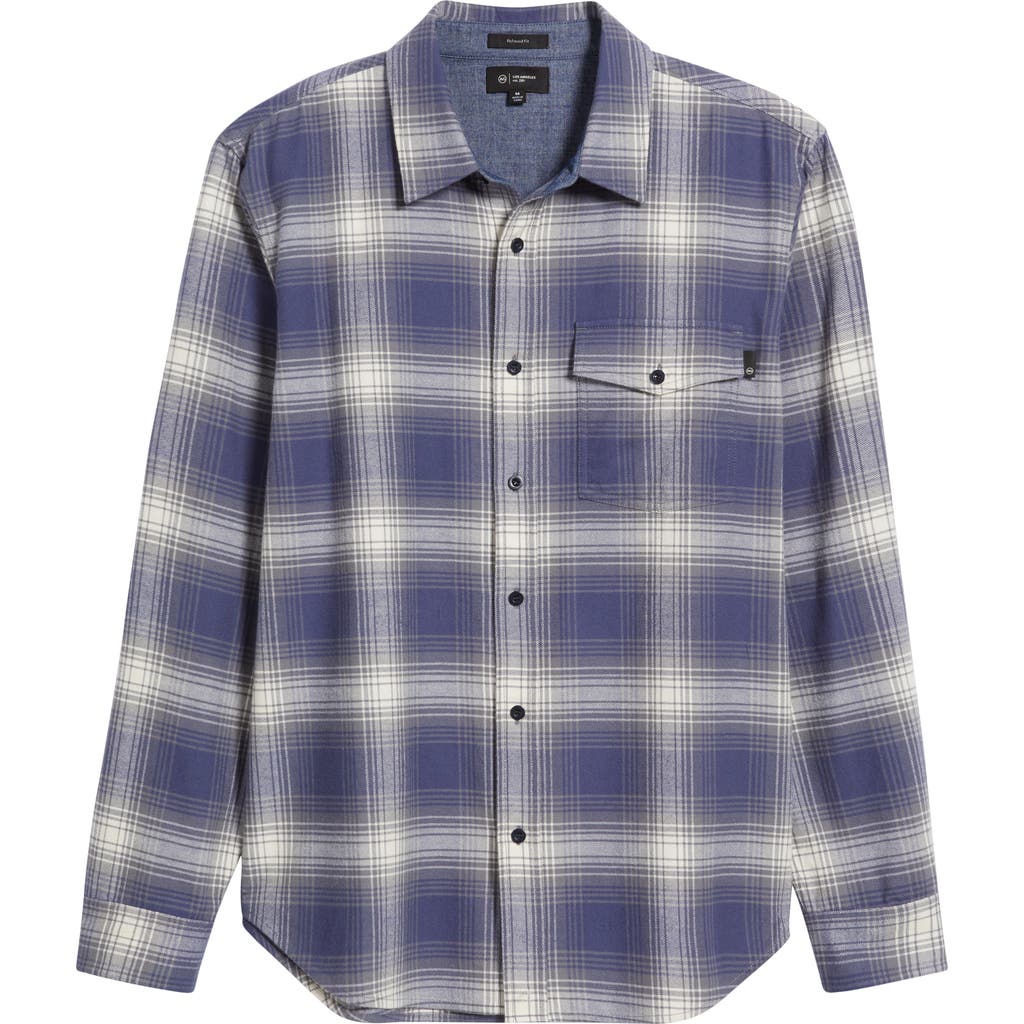 Ag Wesley Button-up Shirt In Shadow Plaid Navy Multi