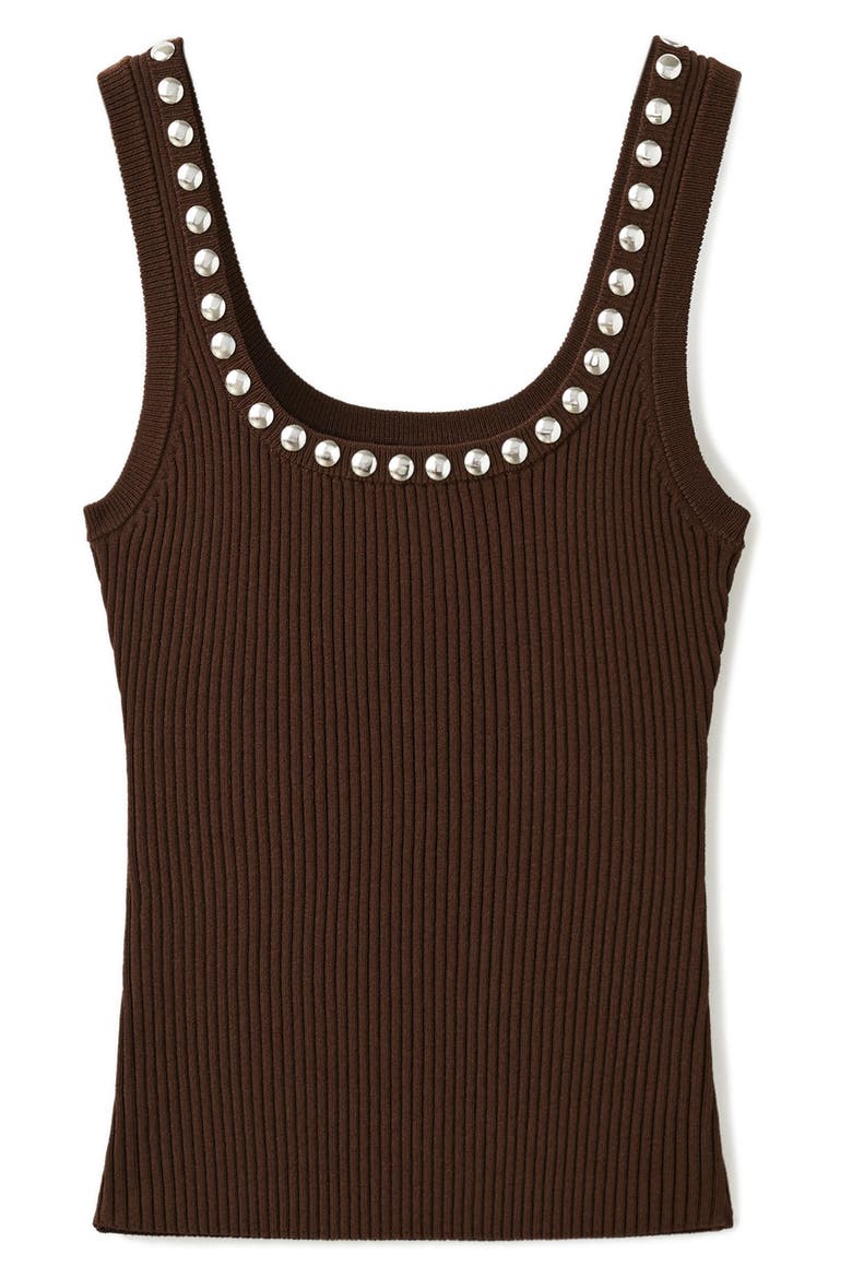 Studded Rib Tank, Main, color, CHOCOLATE