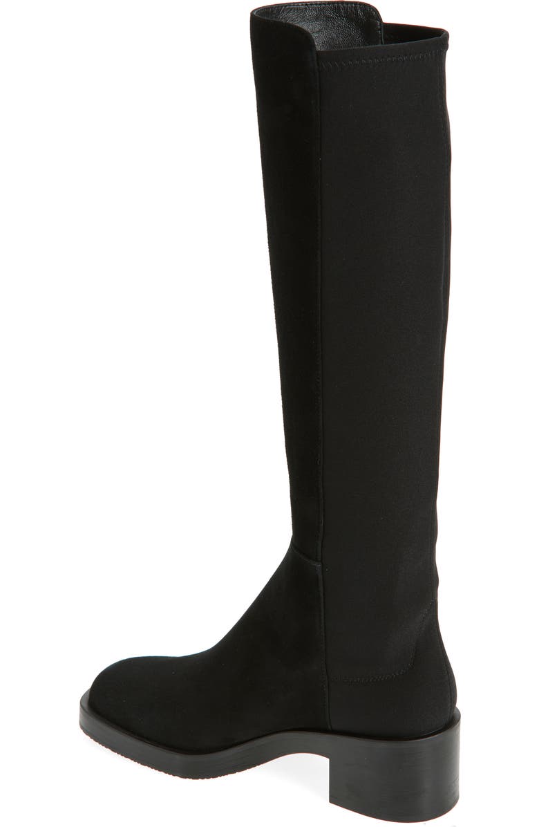 Stuart Weitzman Effortless Stretch Back Boot, Alternate, color, Black Suede