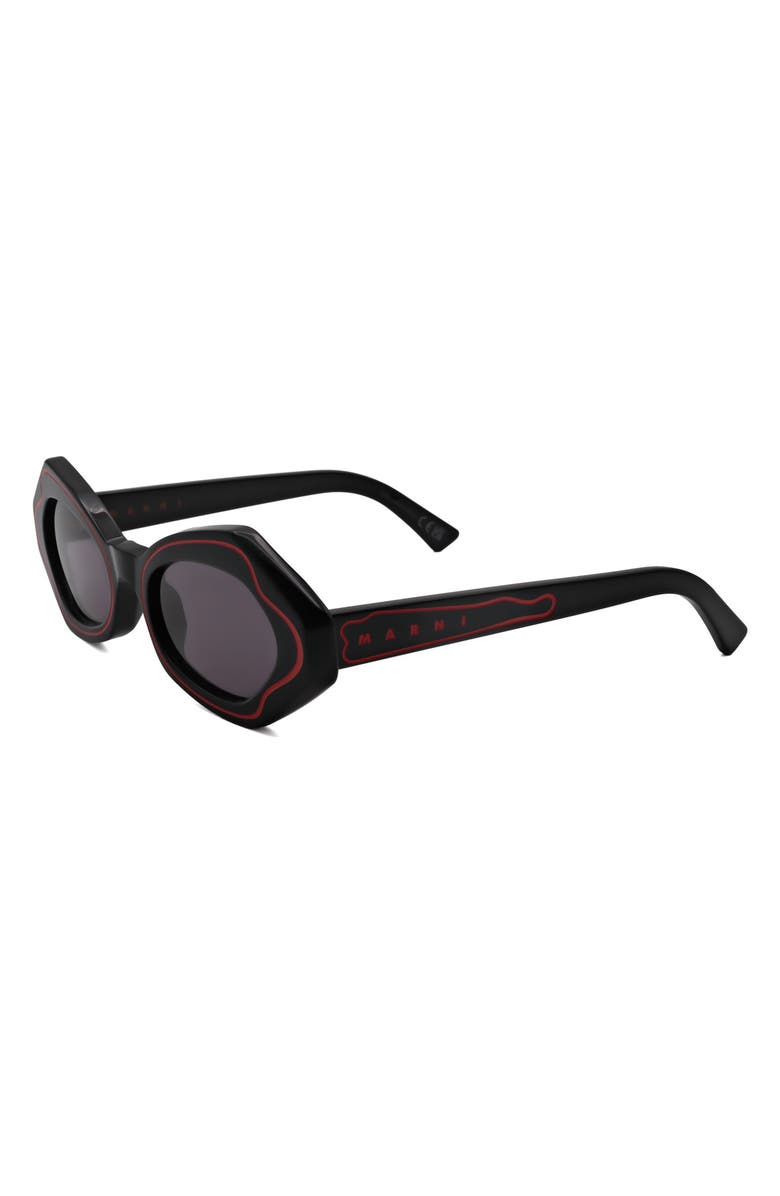 Marni 53mm Round Sunglasses, Alternate, color, Black / Grey
