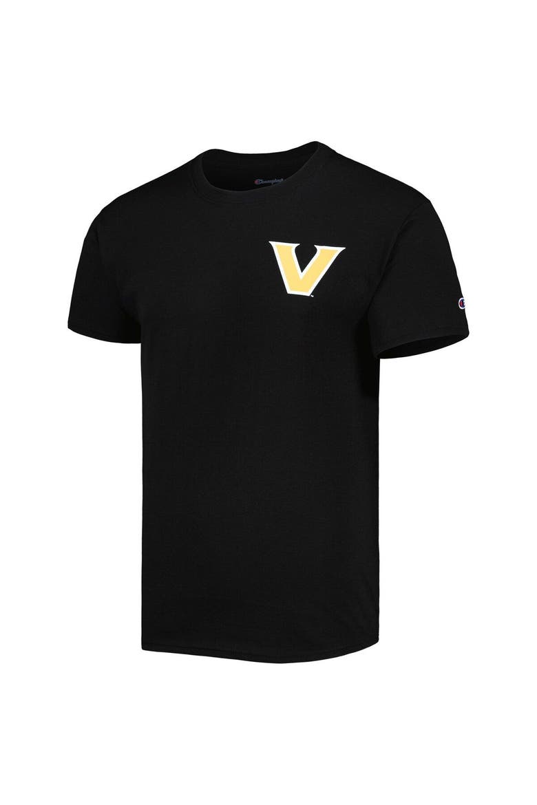 Men's Champion Black Vanderbilt Commodores Team Stack 2-Hit T-Shirt, Alternate, color, Black