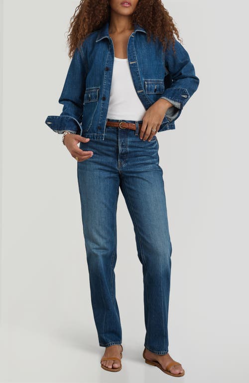 Shop Alex Mill Marfa Crop Denim Work Jacket In Sapporo Wash