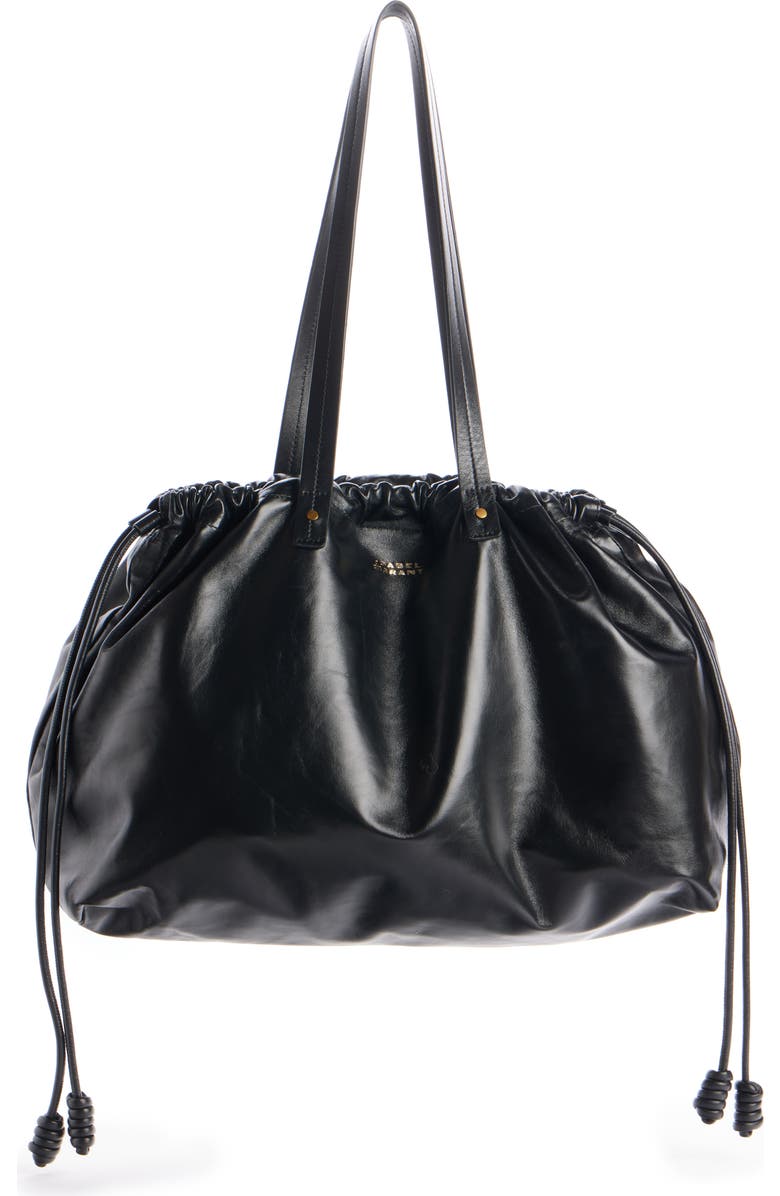 Isabel Marant Silven Leather East/West Tote, Main, color, Black