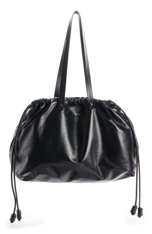 Isabel Marant Silven Leather East/west Tote In Black