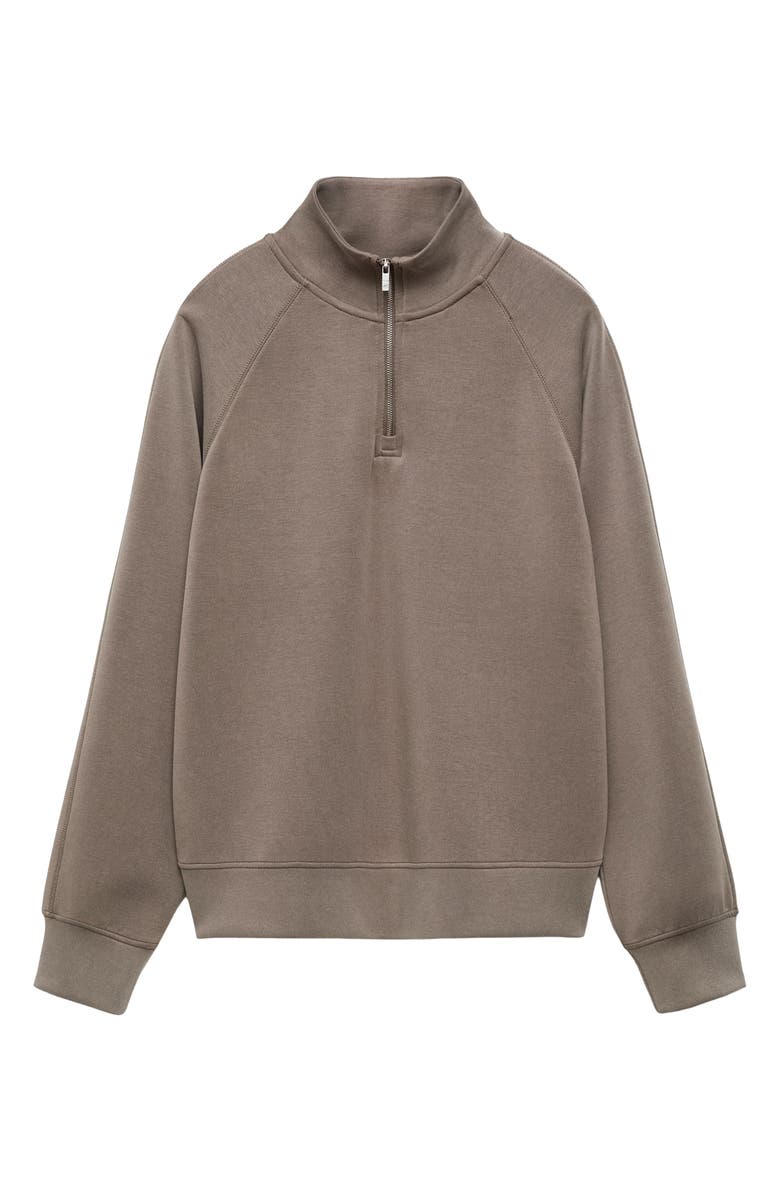 MANGO Half Zip Sweatshirt, Alternate, color,
