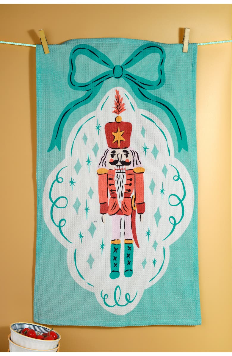 Tiramisu Merry & Bright Modern Holiday Kitchen Towels, Alternate, color, Blue