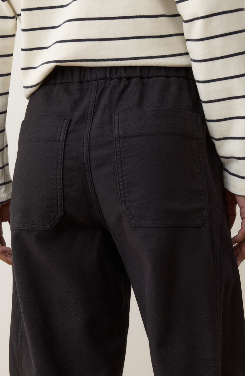 Marine Layer Jessie Pull-On Barrel Leg Twill Pants, Alternate, color, Black