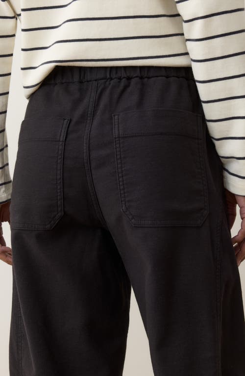 Marine Layer Jessie Pull-on Barrel Leg Twill Pants In Black