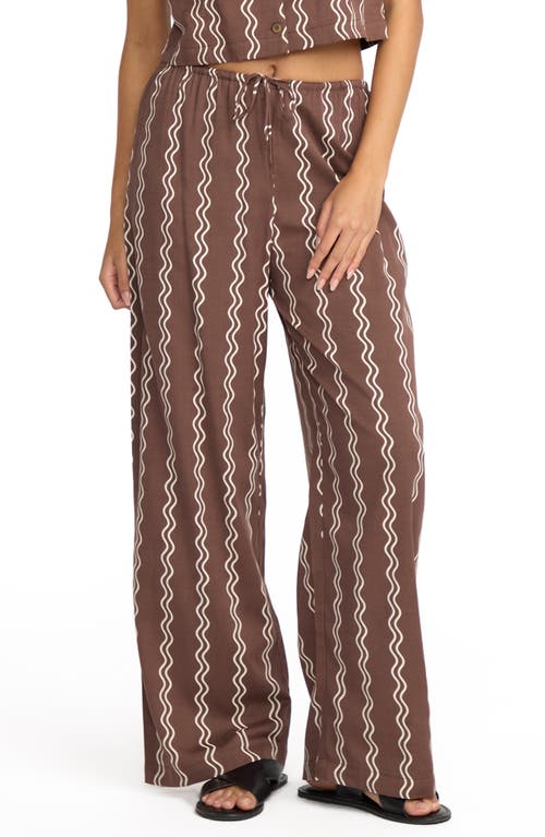 Billabong Another Wave Drawstring Cotton Blend Pant In Brown