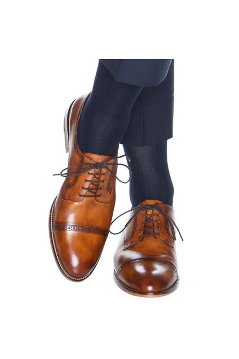 Maxwell Over The Calf Cashmere Blend Socks, Alternate, color, Navy