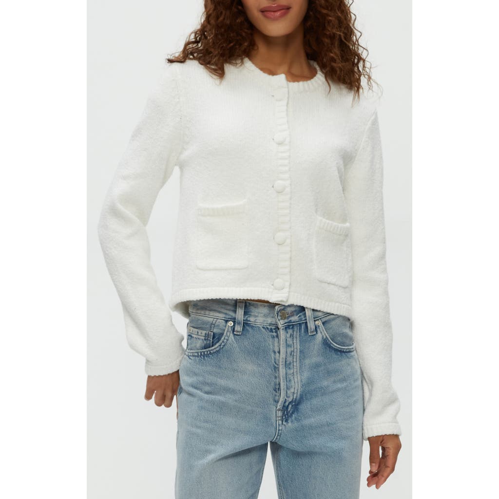 Michael Stars Opaline Patch Pocket Cardigan In White