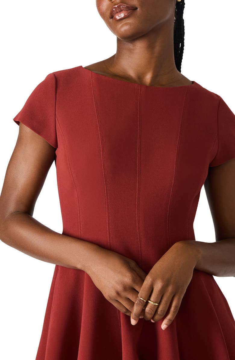 Steve Madden Nili Fit & Flare Minidress, Alternate, color, Russet Brown