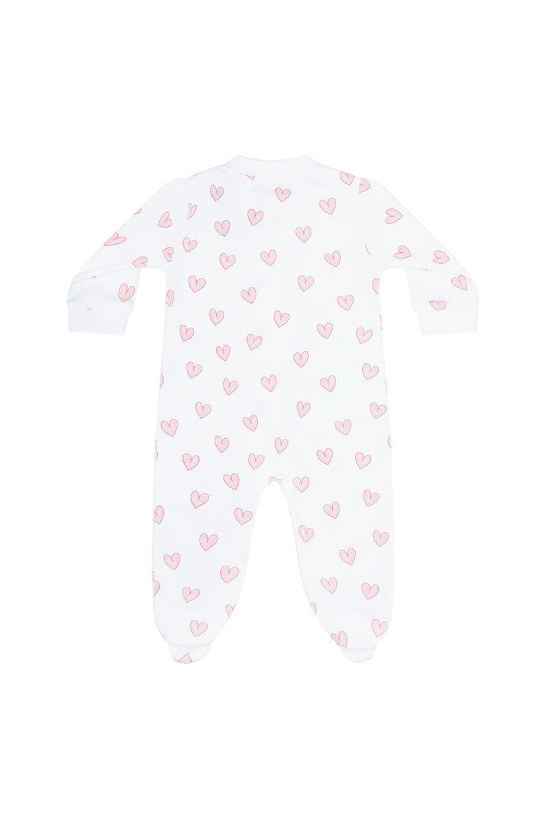 Nellapima Pink Heart Print Zipper Footie - Baby, Alternate, color, 