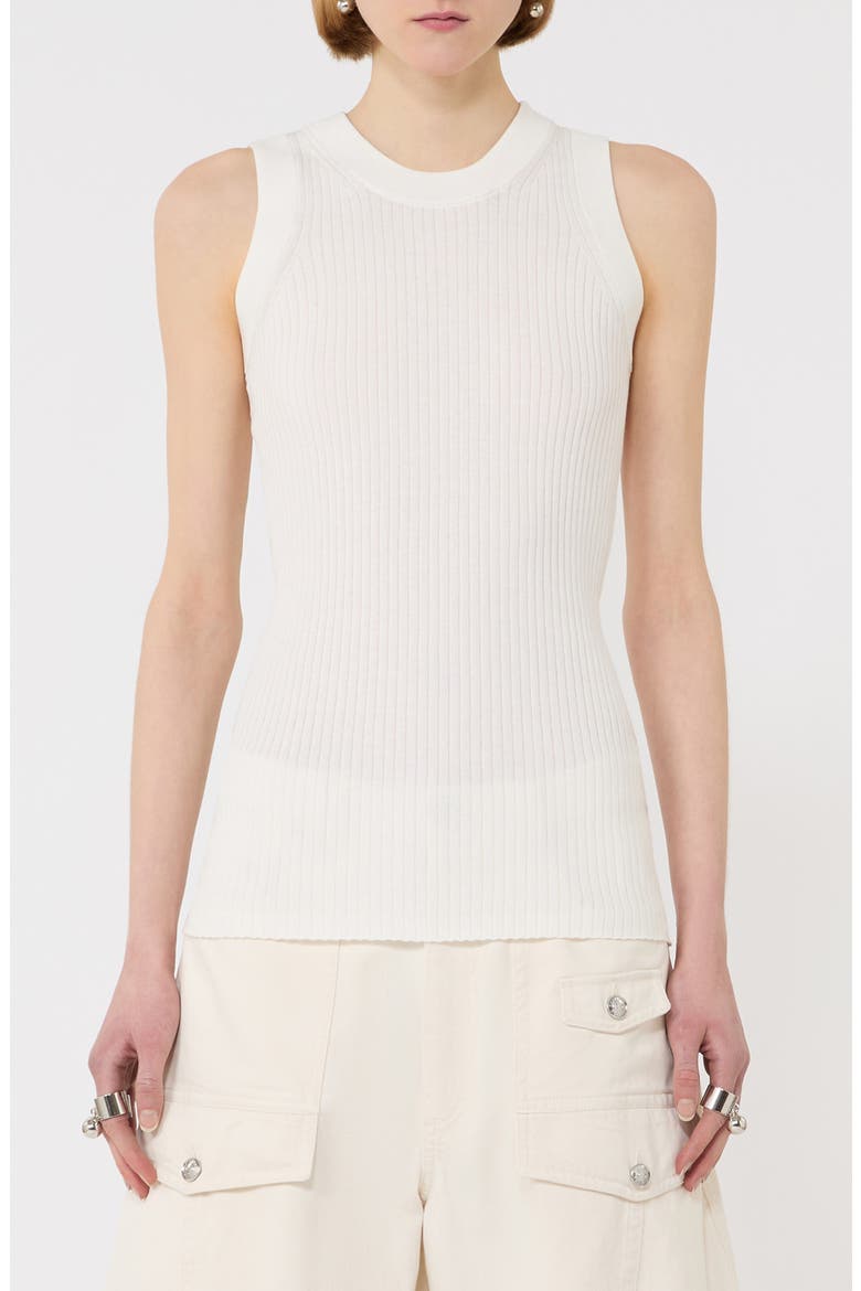 Tione Sleeveless Ribbed Sweater, Main, color, WHITE