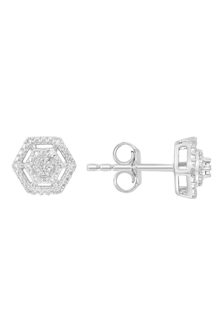 Diamond Earrings, Main, color, SILVER