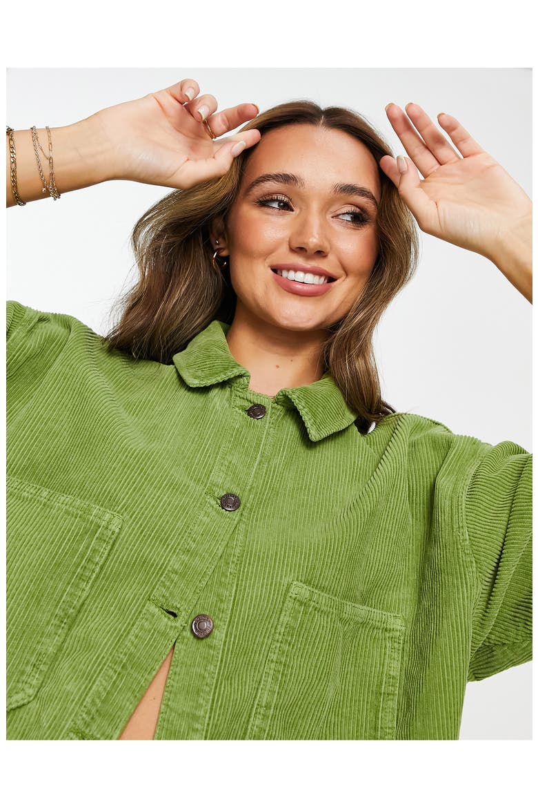 Cord Shacket, Alternate, color, MID GREEN