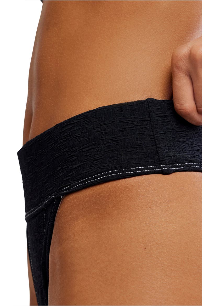 Dylan High Waist Bikini Bottoms, Alternate, color, BLACK