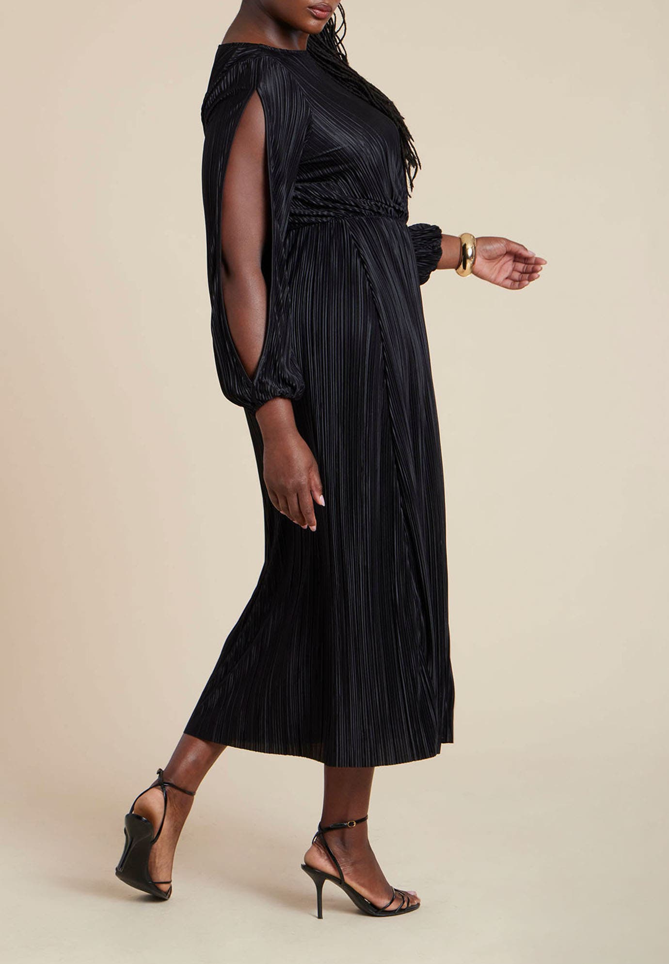 Plisse Open Sleeve Dress - image 2