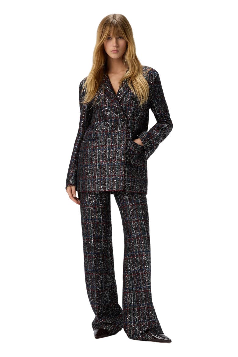 Double-breasted Blazer With Check Pattern, Main, color, Multicoloured