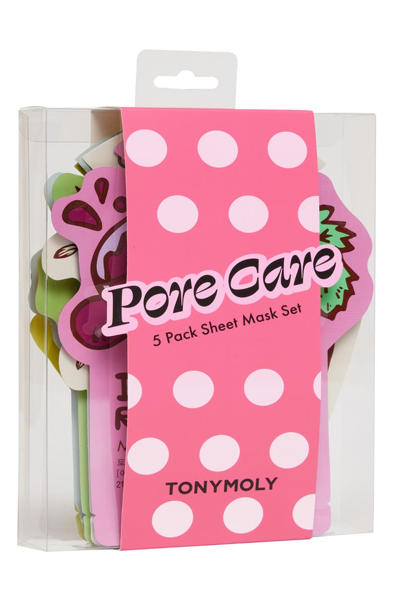 TONYMOLY 5-Pack Pore Care Sheet Masks, Main, color, Pink